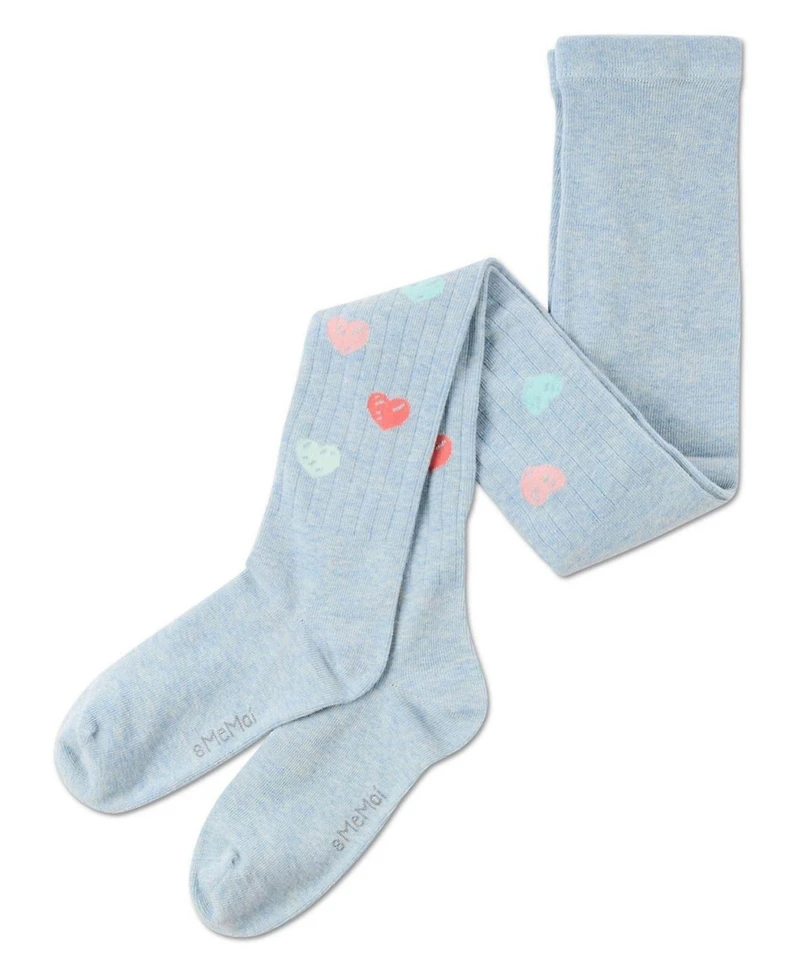 Memoi Girls' Multi Heart Graffiti Cotton Tights