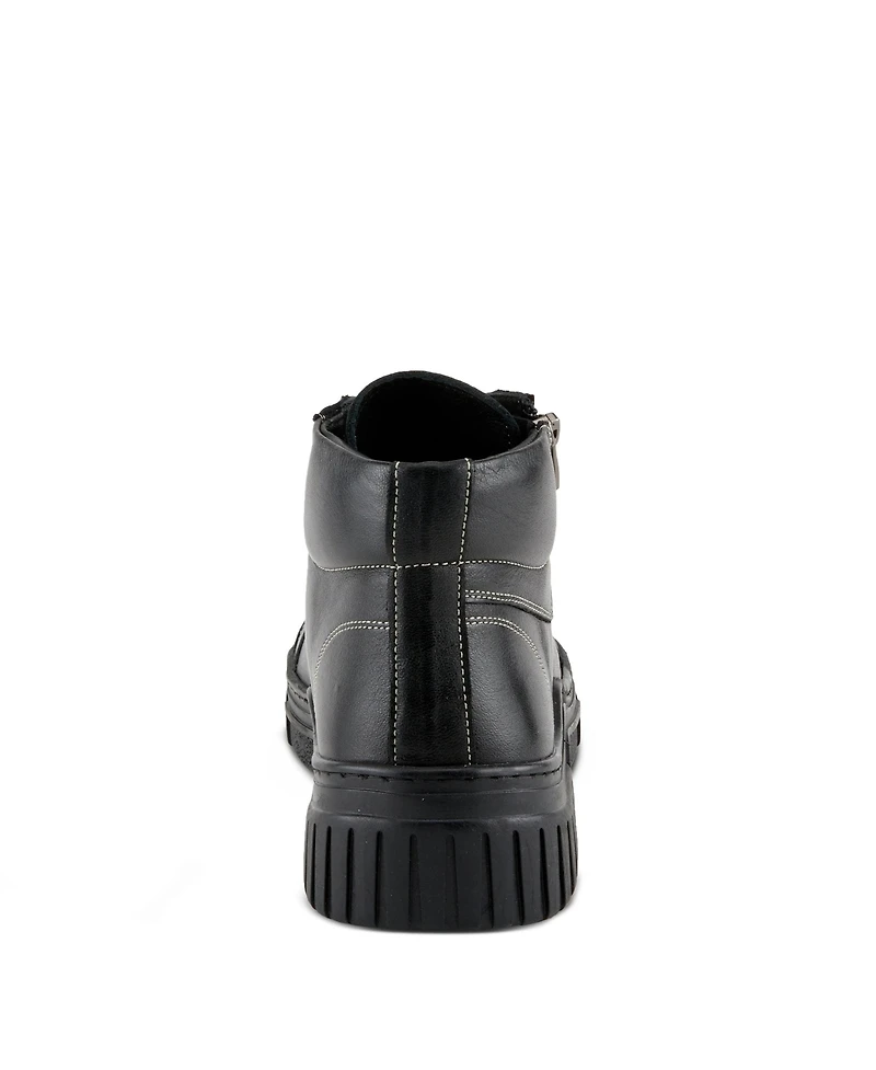 Spring Step Loeva Leather High-Top Sneaker Boot with Removable Insole and Zipper Access