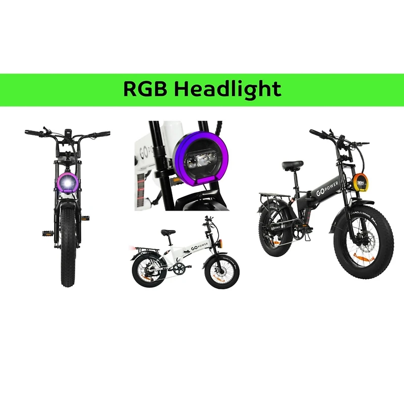 GoPowerBike GoExplore Electric Bike | Foldable Comfortable E-Bike with Hidden Battery | 500W Hub Motor | 20” Rubber Tires | Disc Brakes | Front