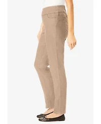 Woman Within Women's Tall Flex-Fit Pull-On Straight-Leg Gap-Free Stretch Denim Jeans