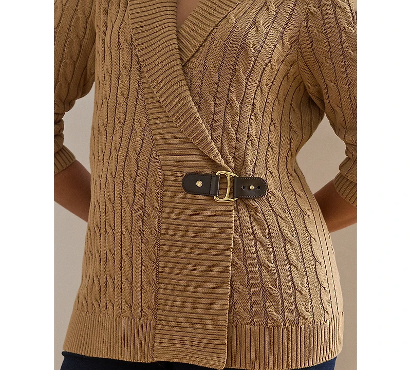Lauren Ralph Plus Long-Sleeve Buckled Sweater