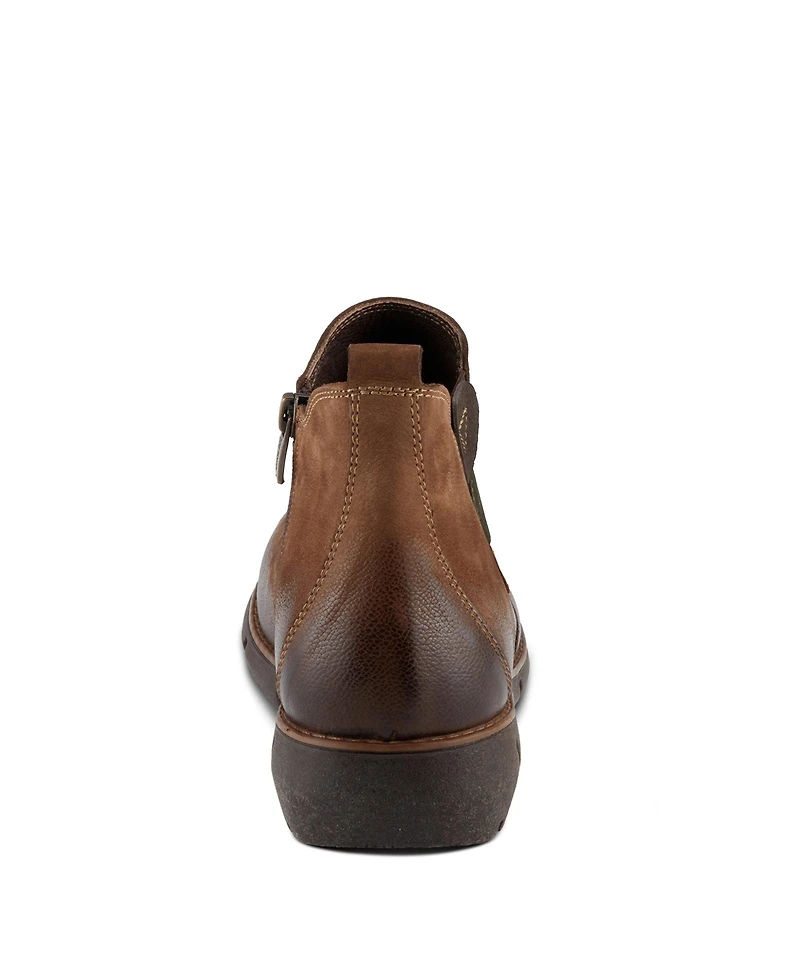 Azura Spring Step Katana Burnished Nubuck Leather Bootie with Removable Insole and Rugged Sole