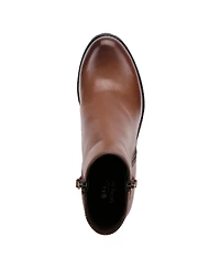 Azura Spring Step Dealey Leather Booties with Double Zippers and Lug Platform Sole