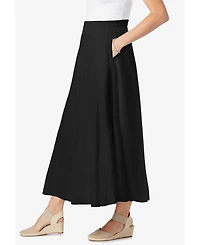 Woman Within Plus Wide Elastic Waist Skirt
