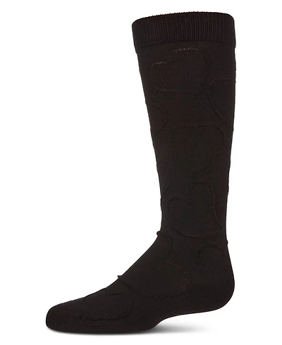 Memoi Little Girls Stretch Cotton Multi Heart Design Knee Sock