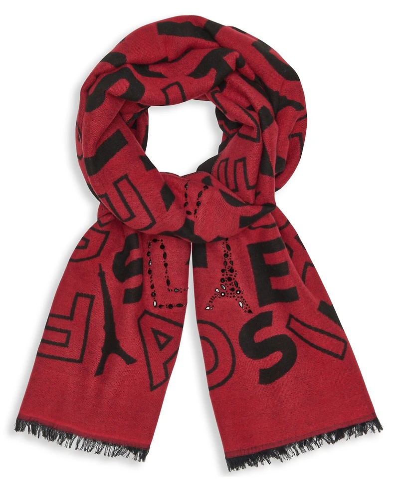 Karl Lagerfeld Paris Women's Jumble Block Letter Blanket Scarf