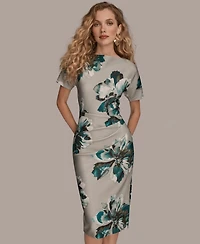 Donna Karan New York Women's Boat Neck Midi Dress