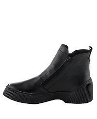 Spring Step Kelko Leather Bootie with Decorative Zipper, Removable Insole, and Sporty Sole