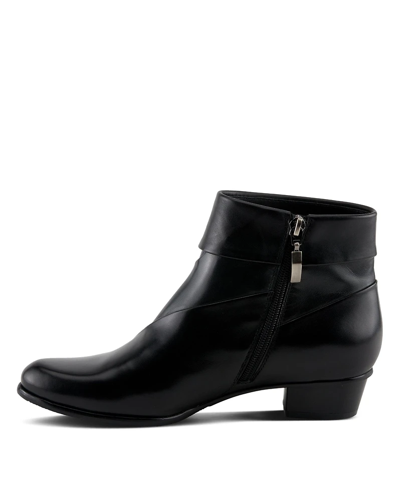 Spring Step Mayvilla Colorblock Leather Bootie with Fold-Over Cuff and Removable Insole