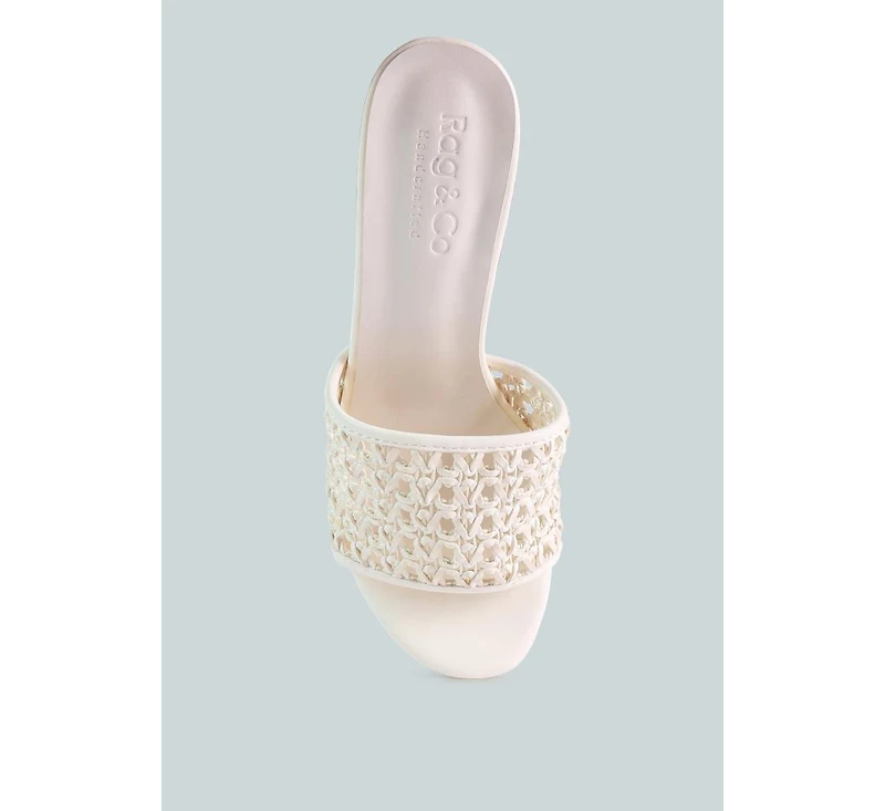 Tease Womens Woven Stiletto Slide sandal