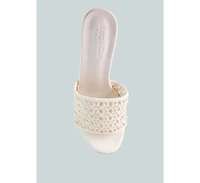 Tease Womens Woven Stiletto Slide sandal