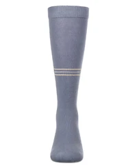 Memoi Girls Stretch Cotton Multi Stripe "M Graphic" Knee Sock