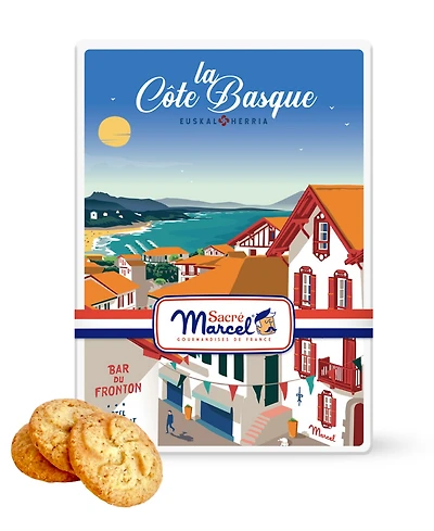 Sacre Marcel La Cote Basque Tin with Hazelnut Biscuits, 3.5oz
