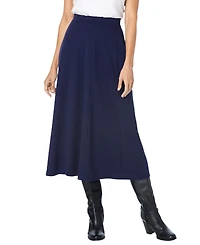 Woman Within Plus Ponte Knit A-Line Skirt
