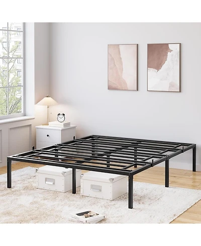 Inch Bed Frame No Box Spring Needed, Heavy Duty Metal Platform Bed Frame Size for Bedroom Easy Assembly, Noise Free, Black