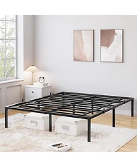 Inch Bed Frame No Box Spring Needed, Heavy Duty Metal Platform Bed Frame Size for Bedroom Easy Assembly, Noise Free, Black