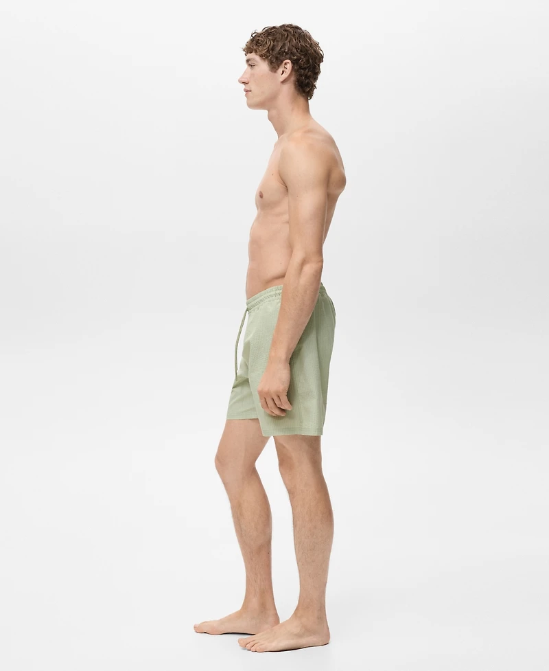 Mango Men's Seersucker Swimming Trunks