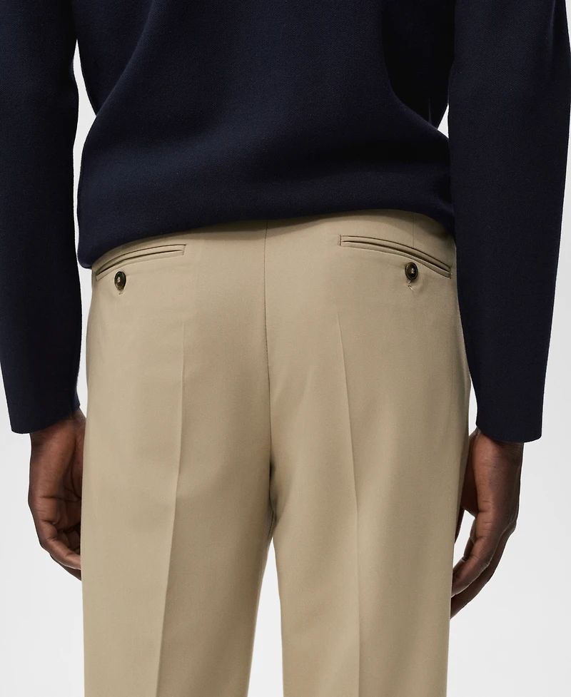 Mango Men's Pleated Slim-Fit Pants