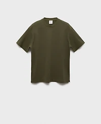 Mango Men's Relaxed-Fit Sweatshirt Fabric T-Shirt