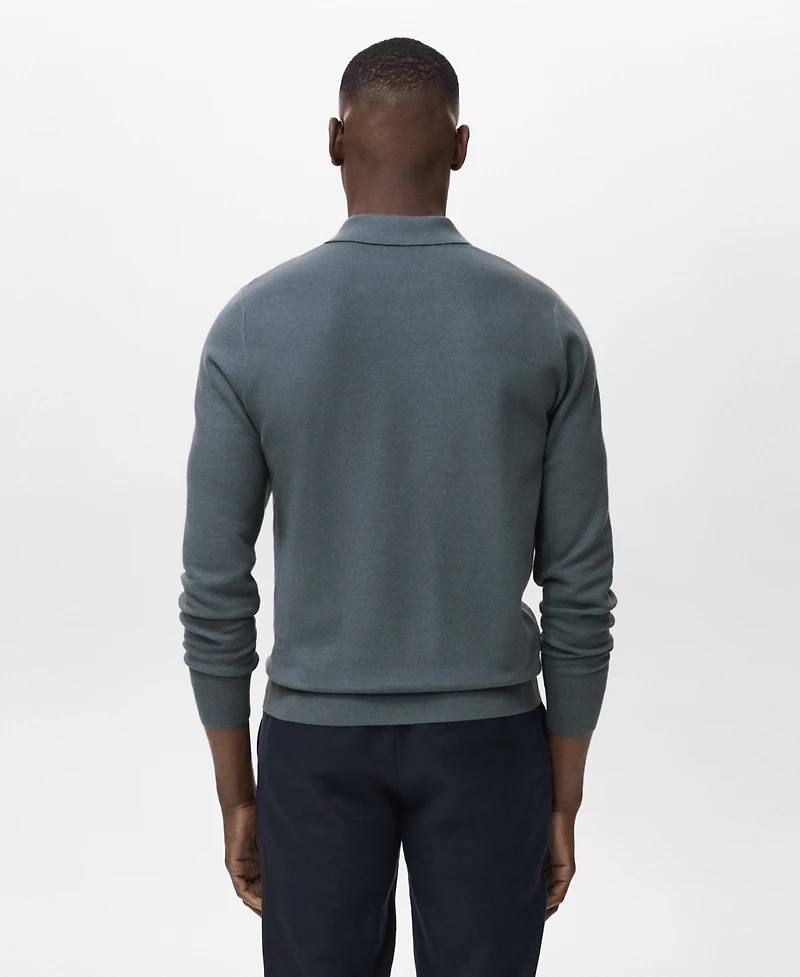 Mango Men's Micro-Structured Cotton Polo Shirt