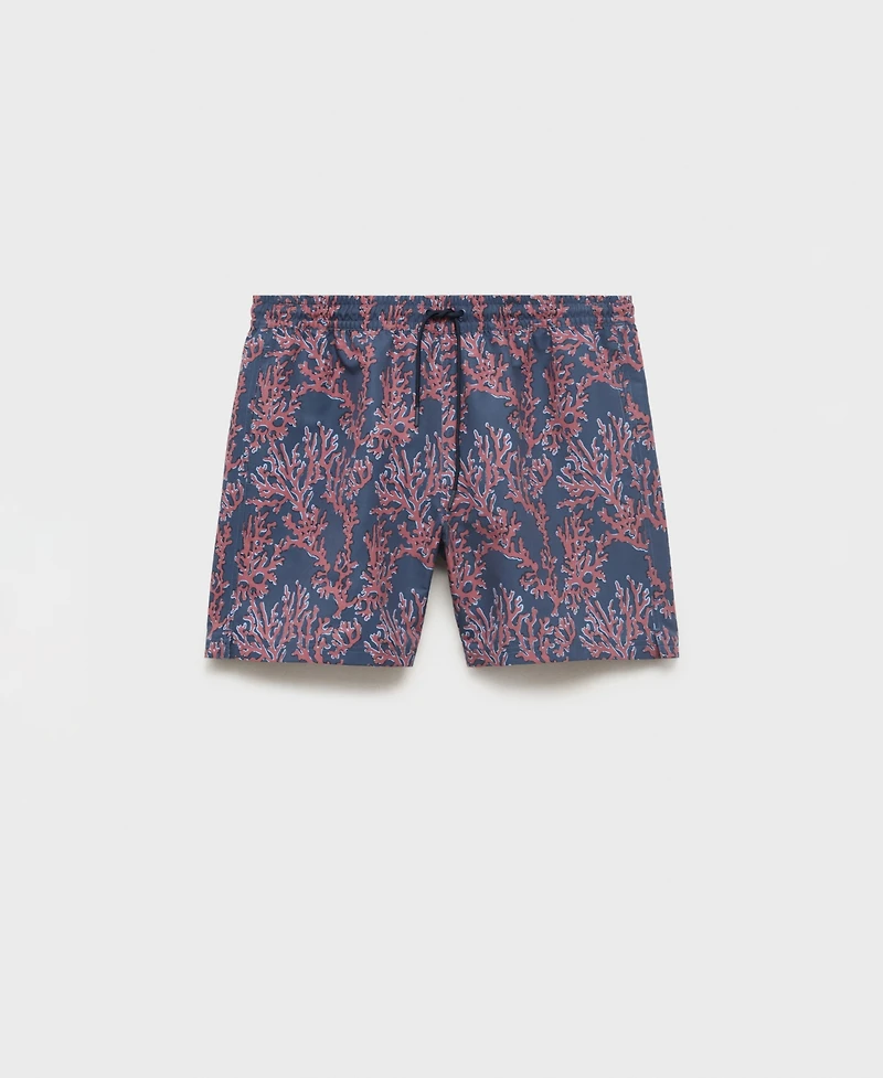 Mango Men's Coral Print Swimsuit