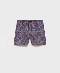 Mango Men's Coral Print Swimsuit