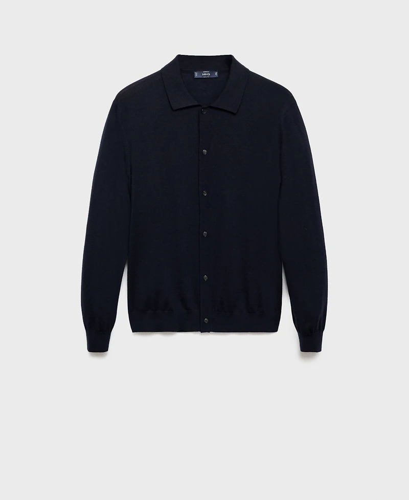 Mango Men's Merino Wool Cardigan