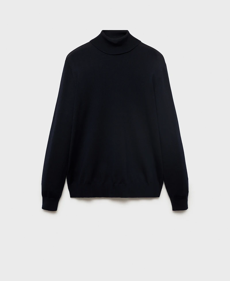 Mango Men's Merino Wool Turtleneck Sweater