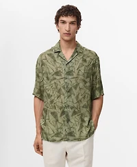 Mango Men's Printed Bowling Shirt