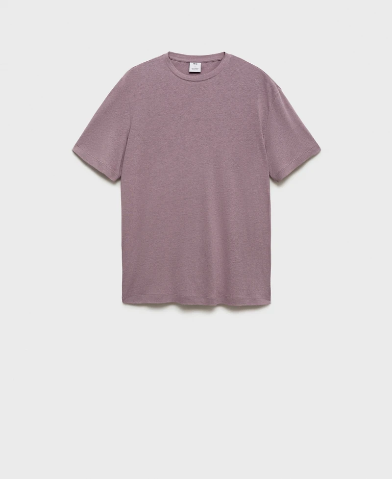 Mango Men's Linen Slim-Fit T-Shirt