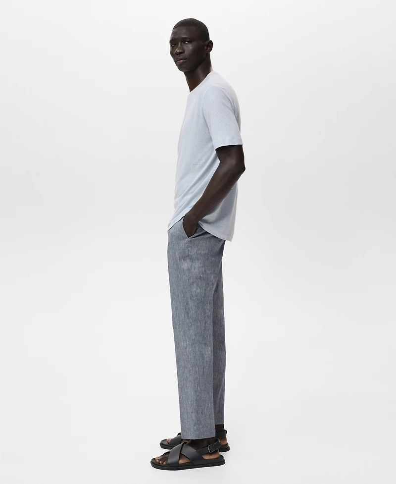 Mango Men's Linen Slim-Fit T-Shirt