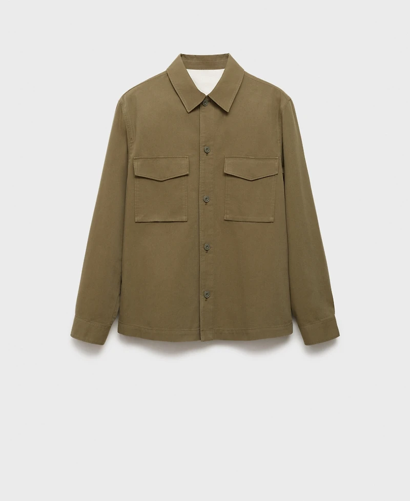 Mango Men's Pockets Lyocell Cotton Jacket