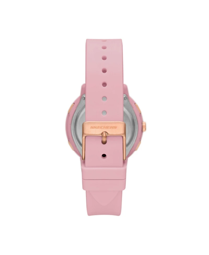 Skechers Women's Salerno Analog-Digital, Blush Polycarbonate Watch