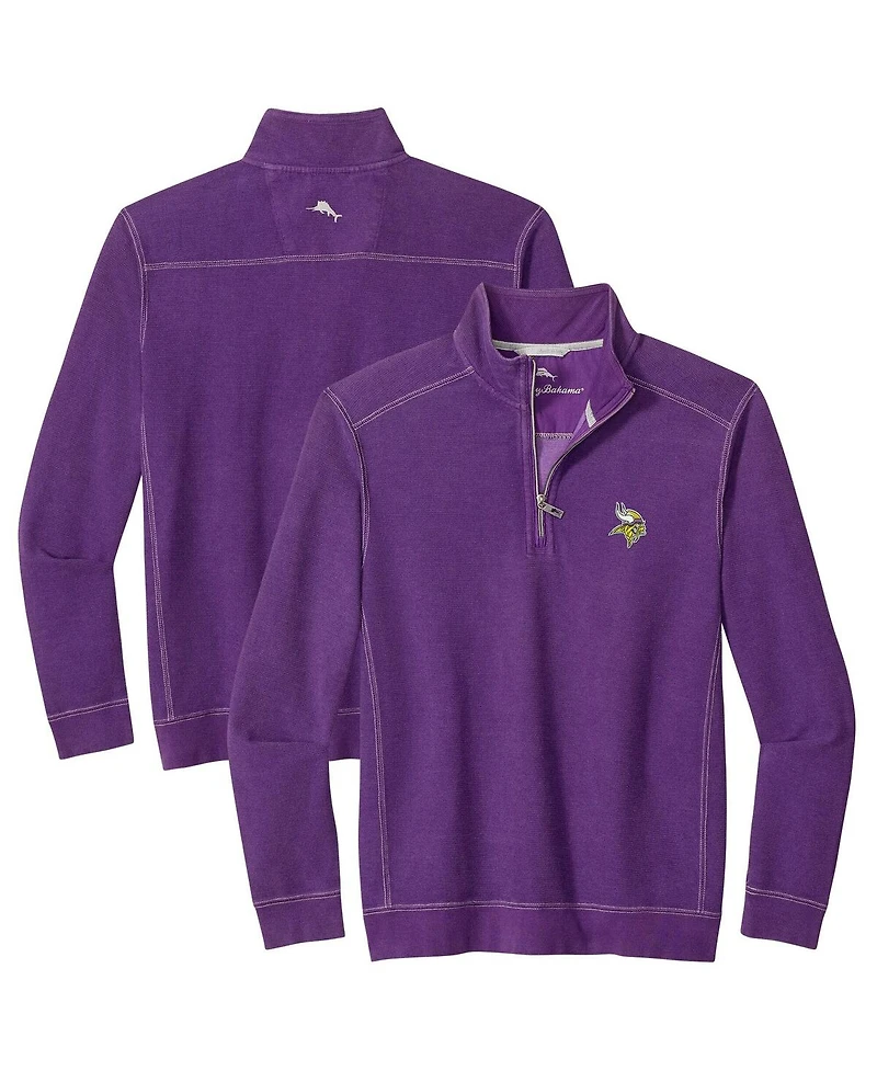 Tommy Bahama Men's Purple Minnesota Vikings Sport Tobago Half-Zip Pullover Sweatshirt