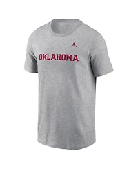 Jordan Men's Heather Gray Oklahoma Sooners Primetime Wordmark T-Shirt