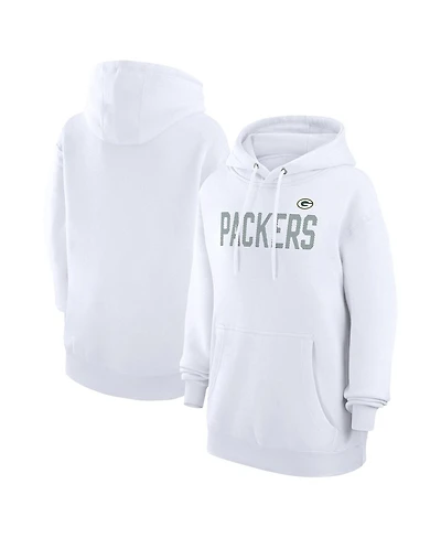G-iii 4Her by Carl Banks Women's White Green Bay Packers Dot Print Pullover Hoodie
