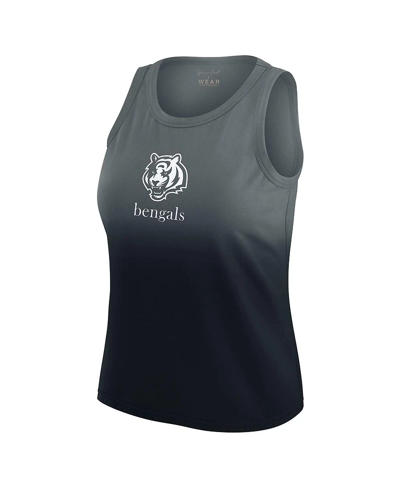 Wear by Erin Andrews x Gracie Women's Black Cincinnati Bengals Ombre Tank Top