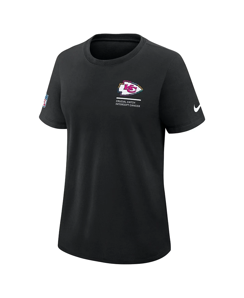 Nike Women's Black Kansas City Chiefs 2025 Nfl Crucial Catch Tri-Blend Dri-fit T-Shirt