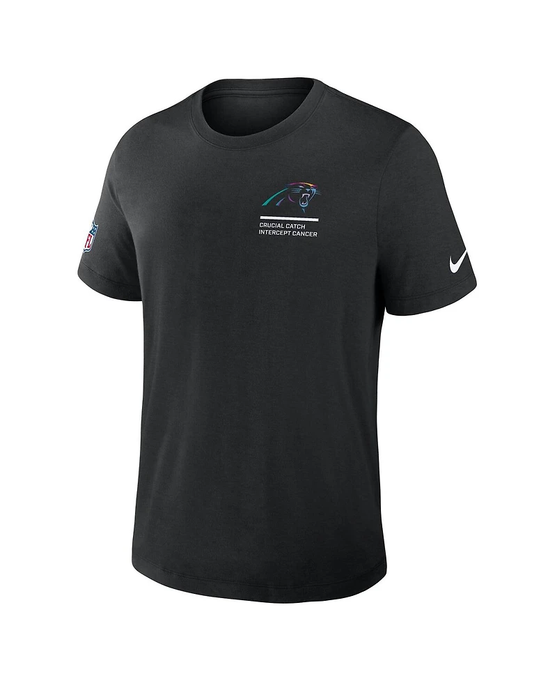 Nike Men's Black Carolina Panthers 2025 Nfl Crucial Catch Tri-Blend Dri-fit T-Shirt