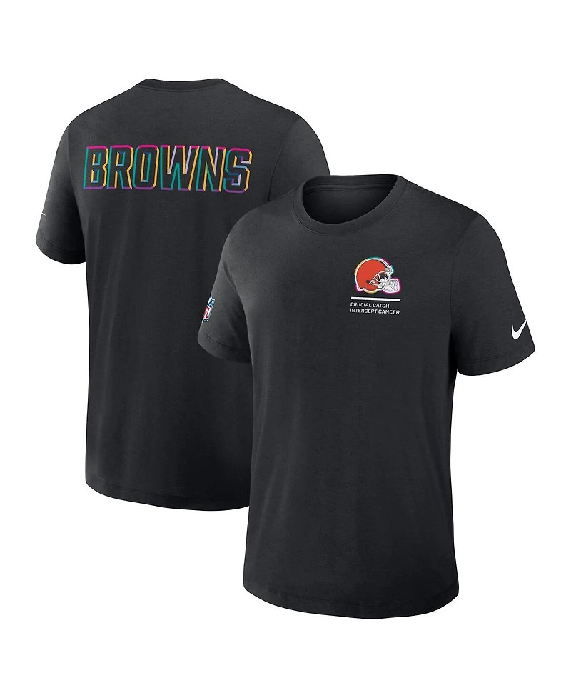 Nike Men's Black Cleveland Browns 2025 Nfl Crucial Catch Tri-Blend Dri-fit T-Shirt