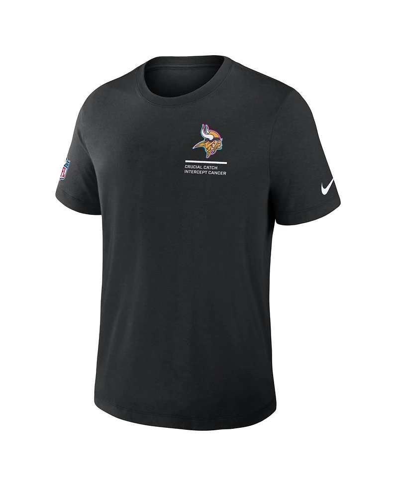 Nike Men's Black Minnesota Vikings 2025 Nfl Crucial Catch Tri-Blend Dri-fit T-Shirt