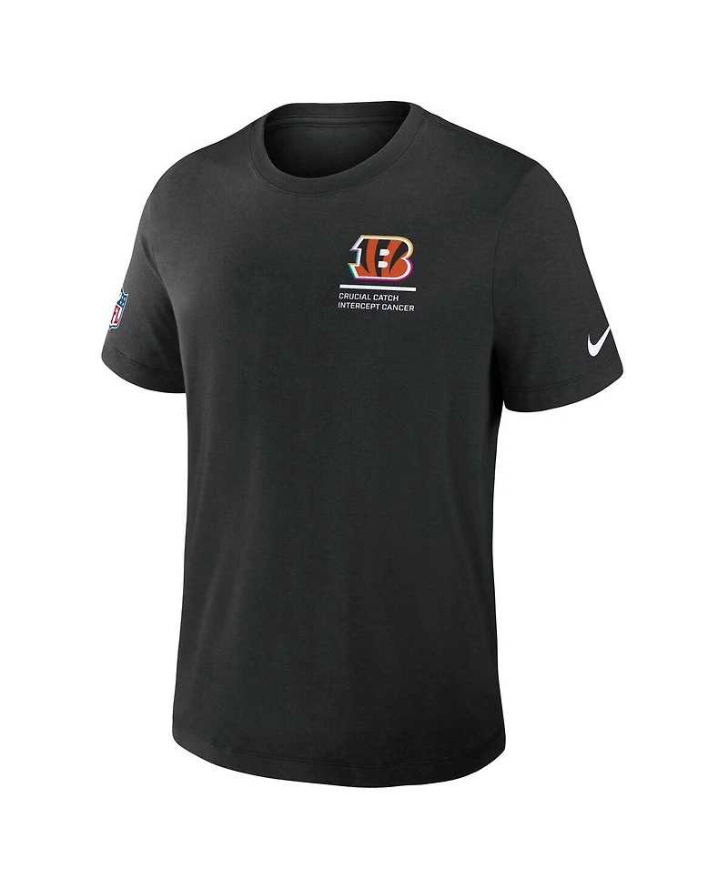 Nike Men's Black Cincinnati Bengals 2025 Nfl Crucial Catch Tri-Blend Dri-fit T-Shirt