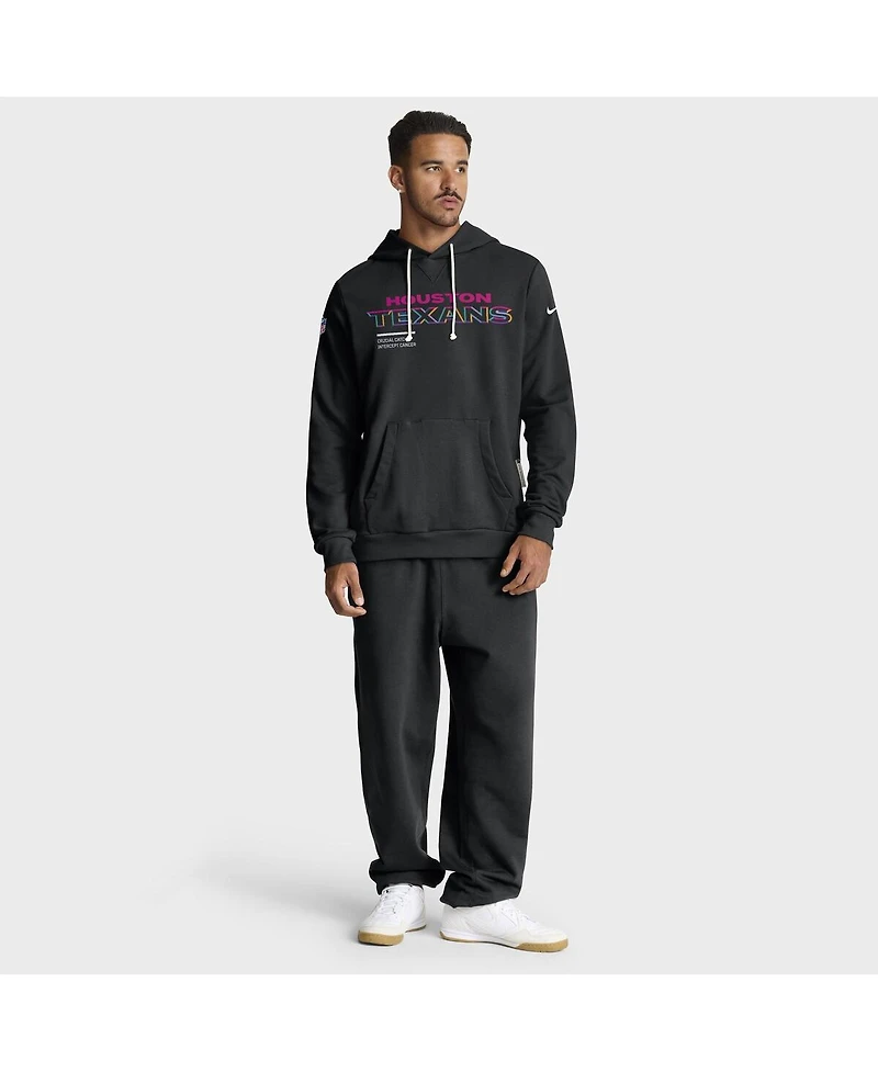 Nike Men's Black Houston Texans 2025 Nfl Crucial Catch Sideline Standard Issue Dri-fit Hoodie