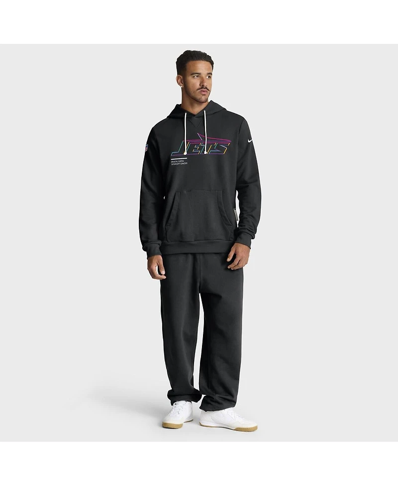 Nike Men's Black New York Jets 2025 Nfl Crucial Catch Sideline Standard Issue Dri-fit Hoodie