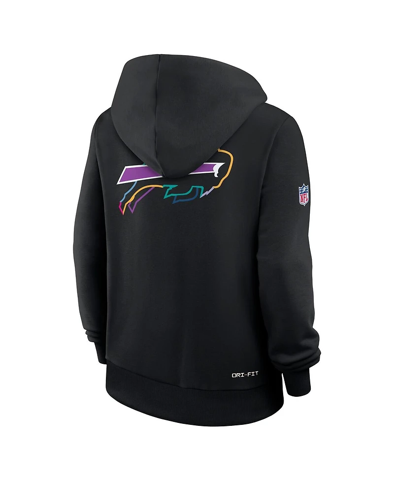 Nike Women's Black Buffalo Bills 2025 Nfl Crucial Catch Sideline Standard Issue Dri-fit Hoodie