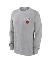Nike Men's Heather Gray Chicago Bears Primetime Club Fleece Pullover Sweatshirt