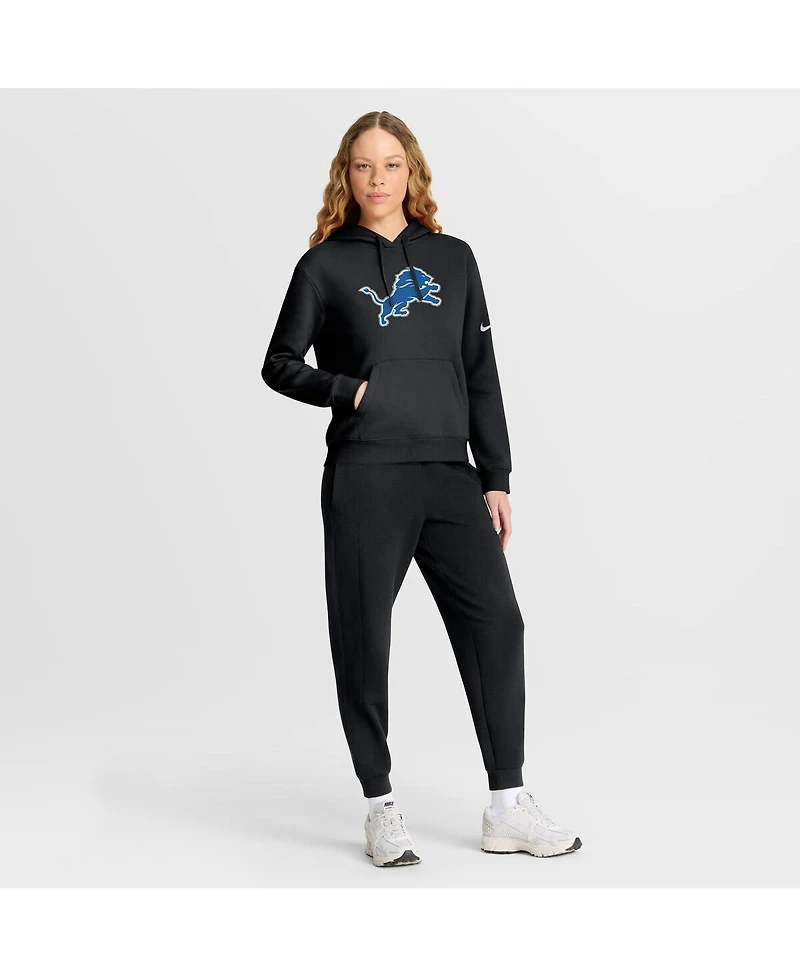 Nike Women's Black Detroit Lions Club Fleece Pullover Hoodie
