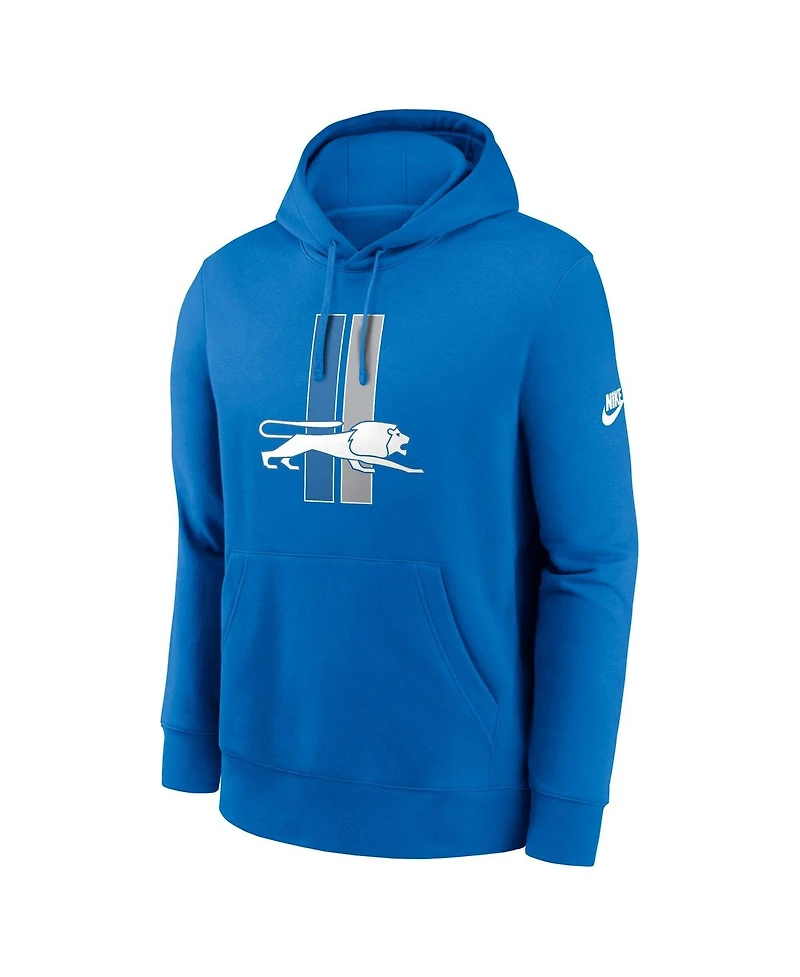 Nike Men's Blue Detroit Lions Club Fleece Pullover Hoodie