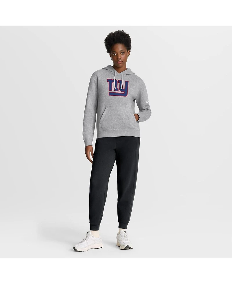 Nike Women's Heather Gray New York Giants Club Fleece Pullover Hoodie
