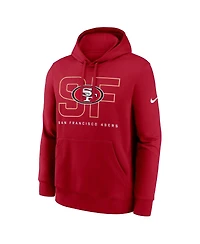 Nike Men's Scarlet San Francisco 49ers Busted Play Club Fleece Pullover Hoodie